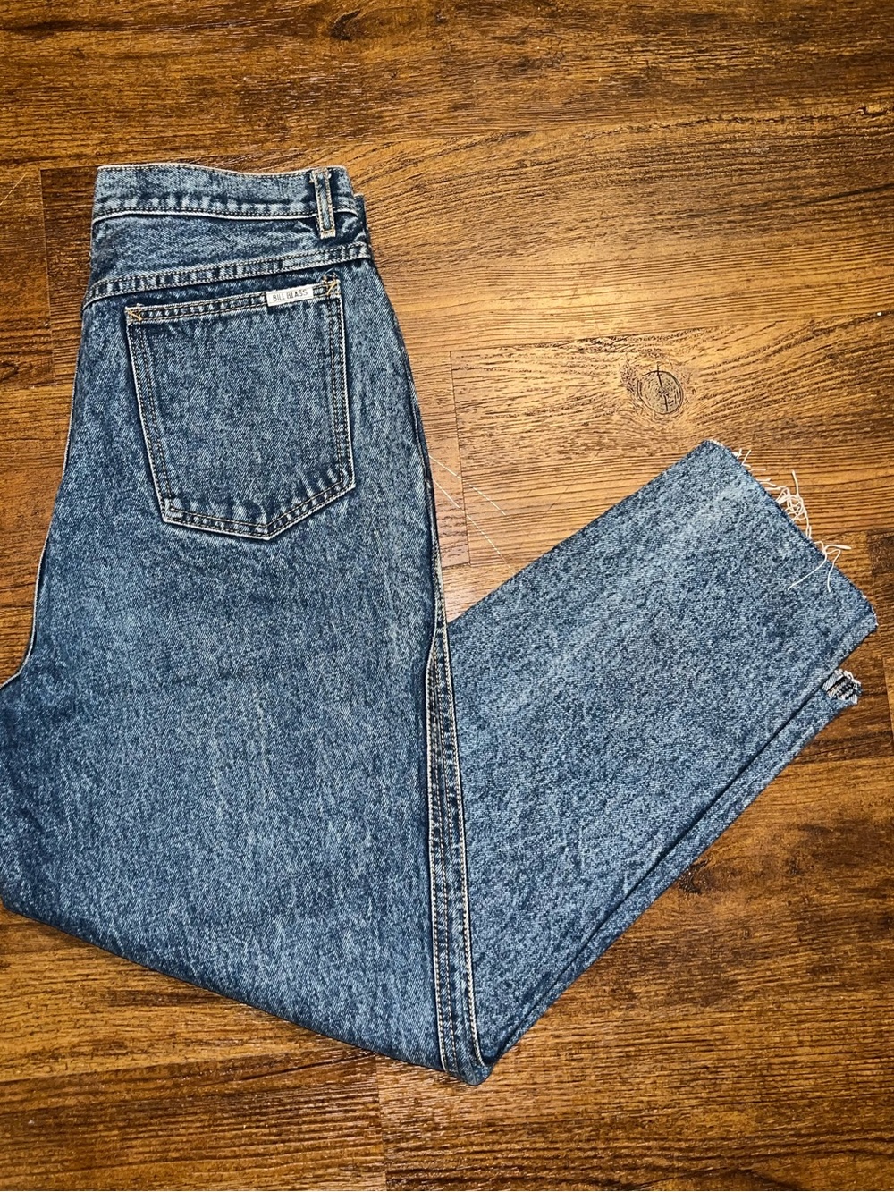 Vintage Bill Blass 80’s High Waist Tapered Acid Wash Denim Mom Jeans Size 12